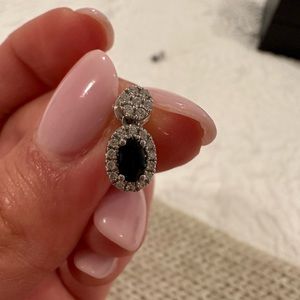 Sapphire white gold earrings